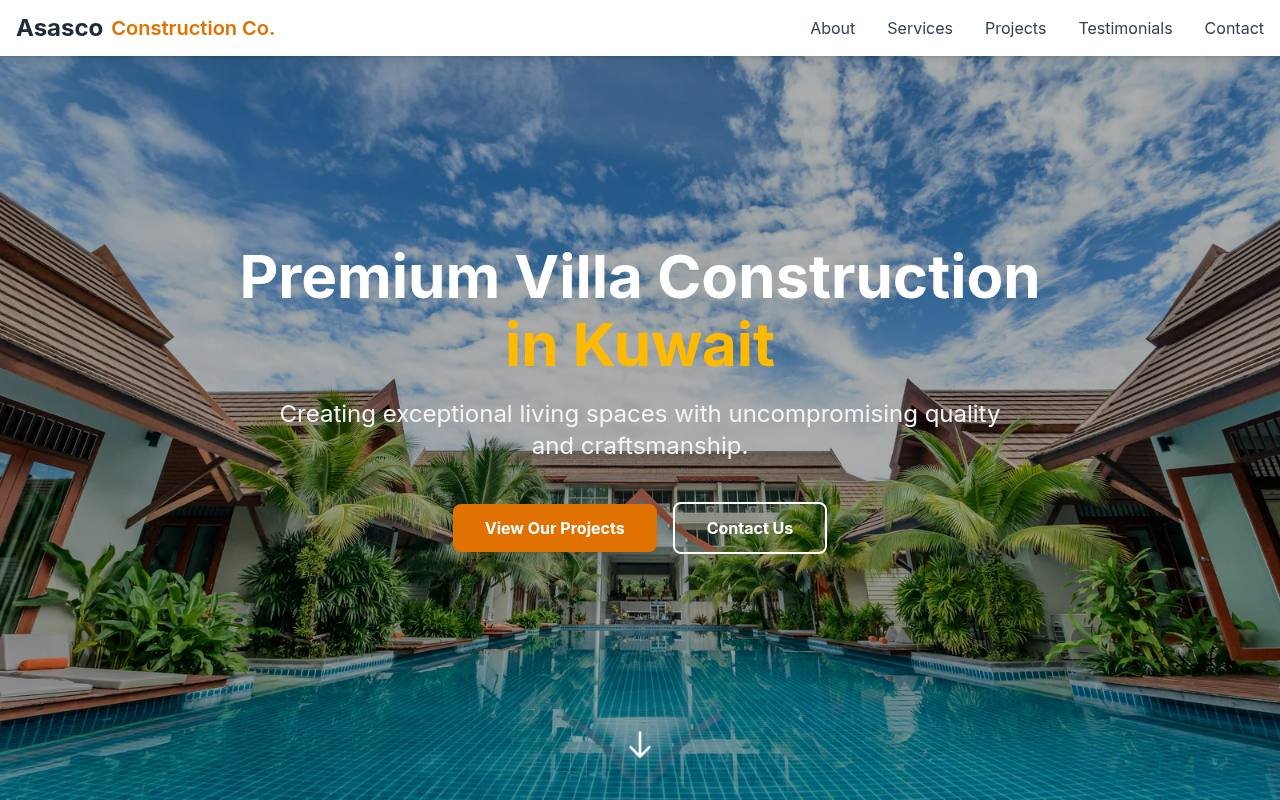 Asasco Construction homepage