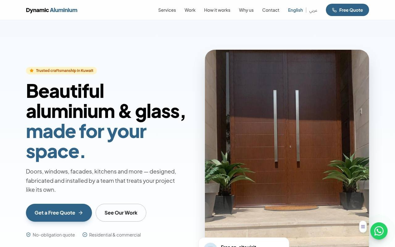 Dynamic Aluminium homepage